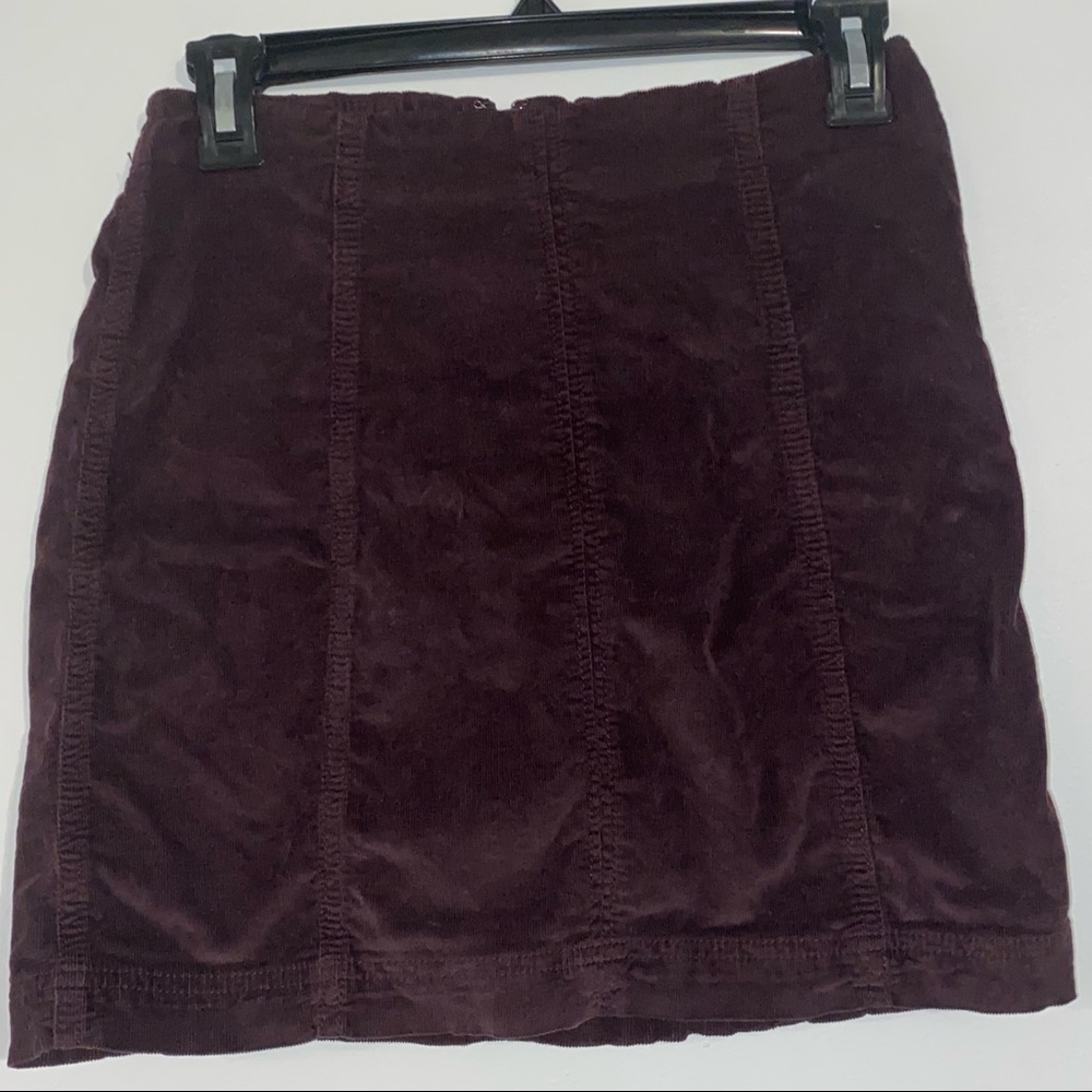 Free People Modern Femme Wine Red Corduroy Mini Skirt - Picture 4 of 10